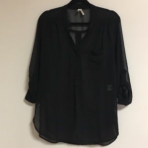Sheer black blouse